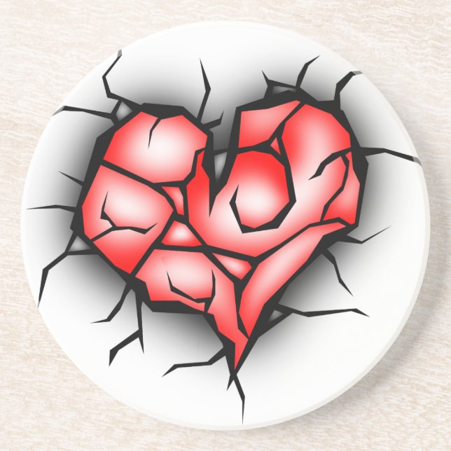 Broken & Shattered Heart Coaster (Front)