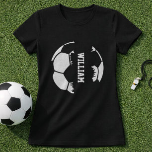 Broken Soccer Ball Custom Name  T-Shirt