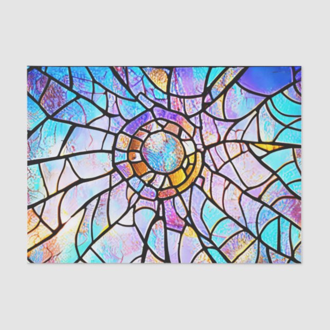 Broken Stained Glass Effect Decoupage Tissue Paper (Front)