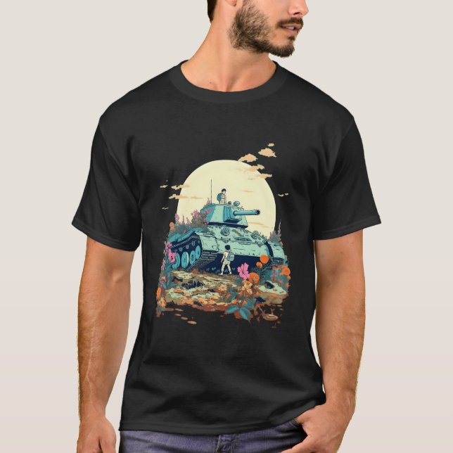 Broken Tank Overgrown With Flowers Peace Not War S (Front)