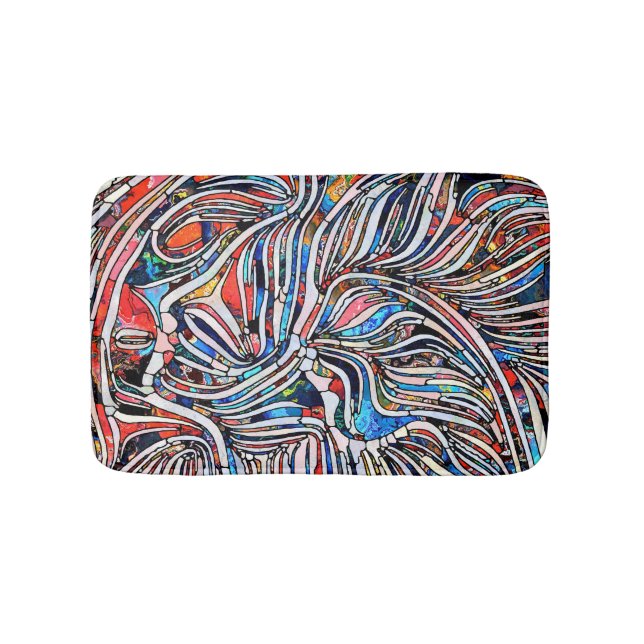 Broken Textures: Stained Glass Unity Bath Mat (Front)