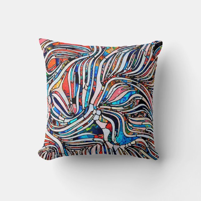 Broken Textures. Unity of Stained Glass series. Ab Throw Pillow (Front)