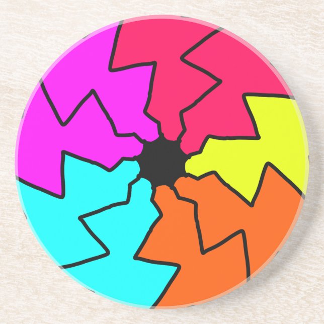 Broken themed Colourful  Coaster (Front)