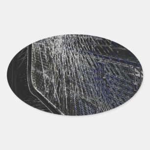 broken train window oval sticker