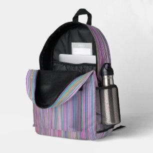 Broken TV screen Rainbow stripe Printed Backpack