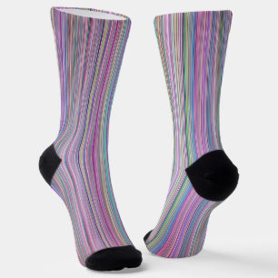 Broken TV screen Rainbow stripe Socks