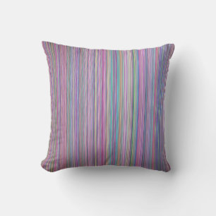 broken tv screen rainbow stripe throw pillow