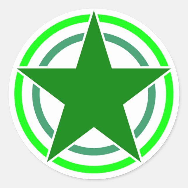 Broken Two Circle Star 15 Classic Round Sticker (Front)