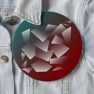 broken white on teal burgundy 6 inch round button