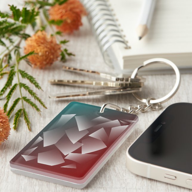 broken white on teal burgundy keychain (Front Right)