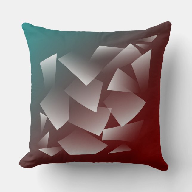 broken white on teal burgundy throw pillow (Front)