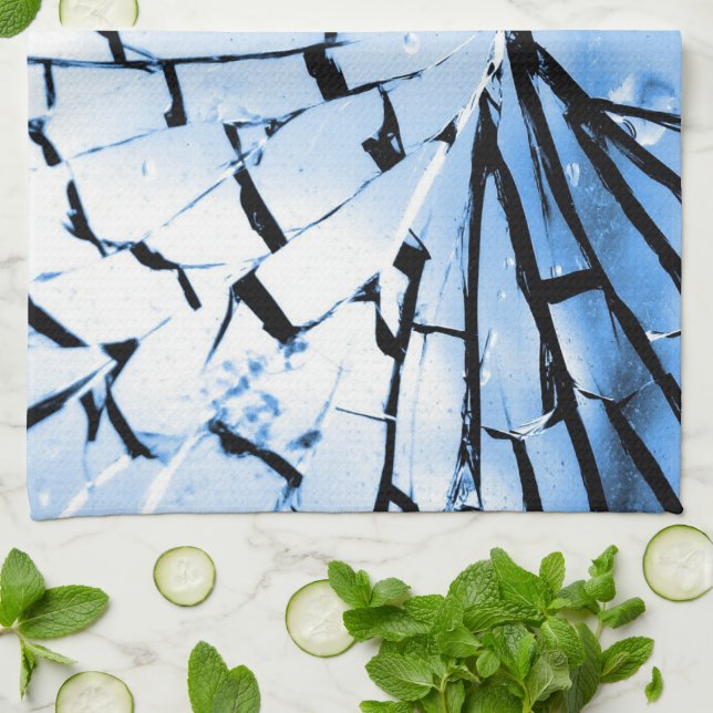 broken window kitchen towel (Folded)