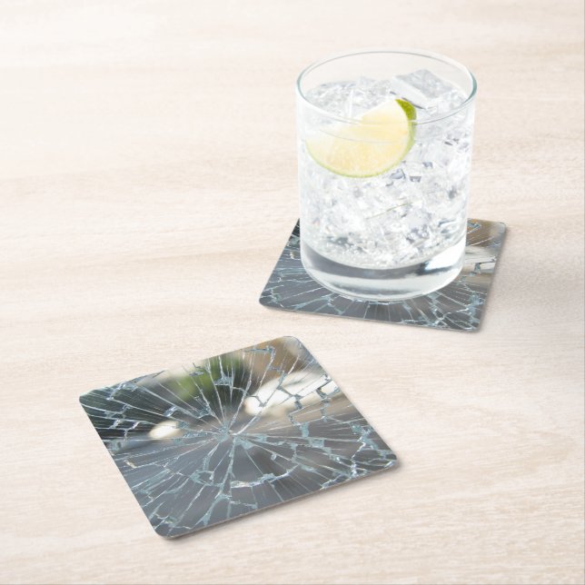 broken window square paper coaster (Insitu)