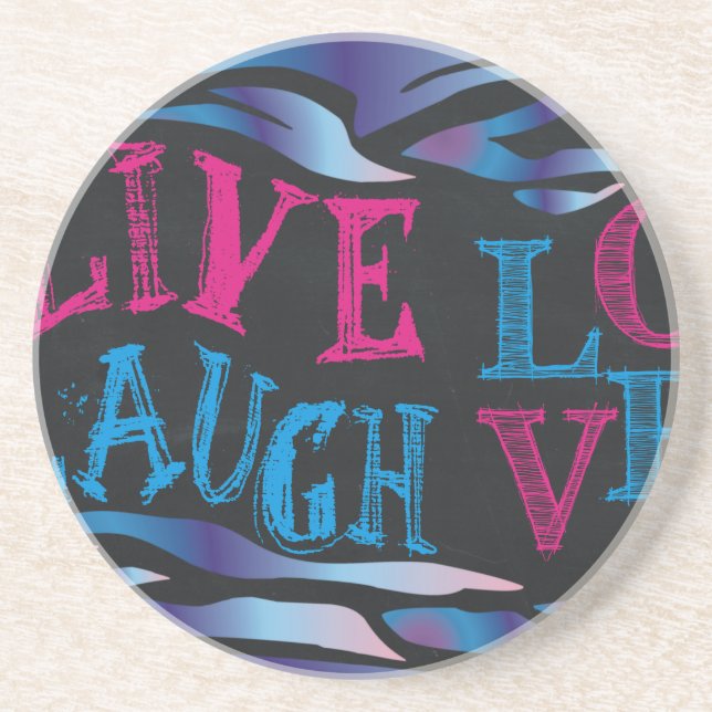 Broken Zebra Chalkboard Coaster (Front)