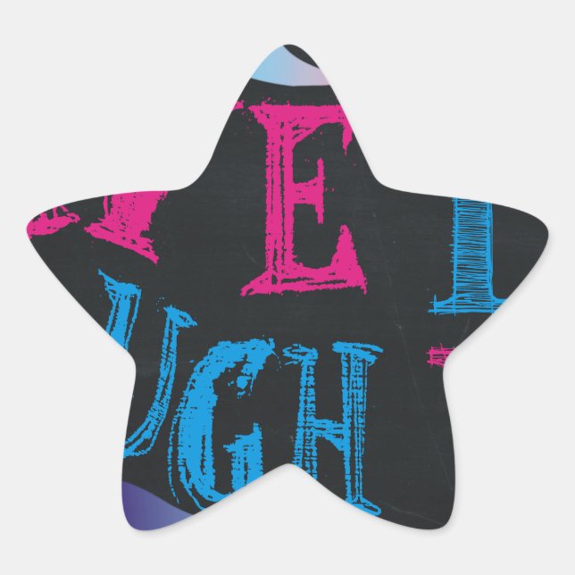 Broken Zebra Chalkboard Star Sticker (Front)