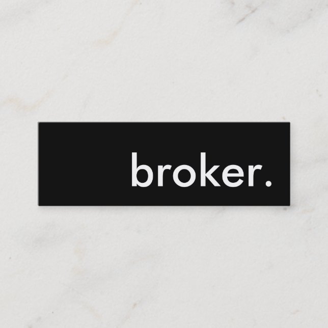 broker. mini business card (Front)