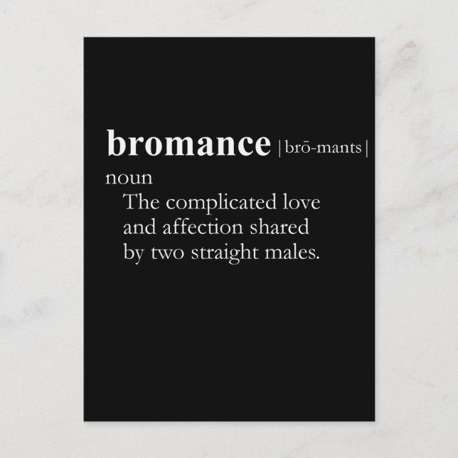 BROMANCE (definition) Postcard (Front)