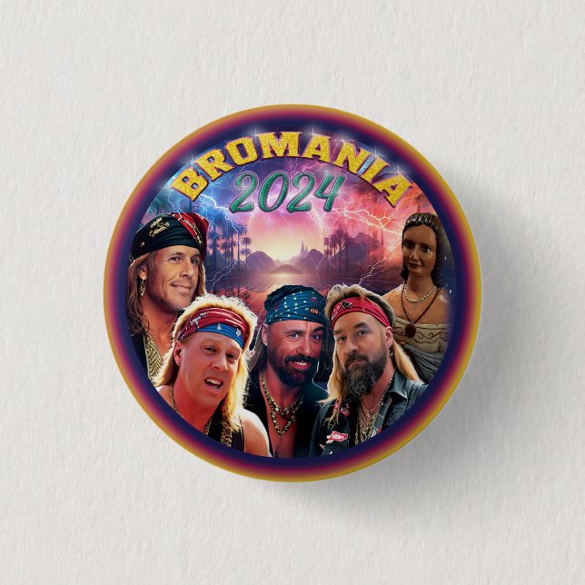 Bromania 2024 1 inch round button (Front)