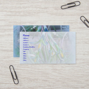 Bromeliad Blossoms on Blue Business Card