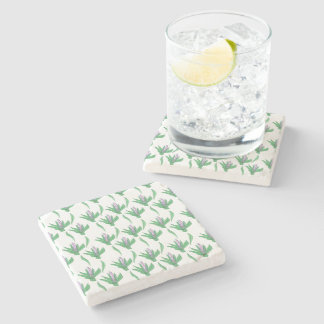 Bromeliad Spikey Purple Bloom Florals Pattern Stone Coaster