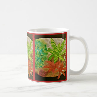 Bromelias and Fern Watercolor Coffee Mug