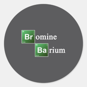 Bromine And Barium Periodic Table Chemistry Elemen Classic Round Sticker
