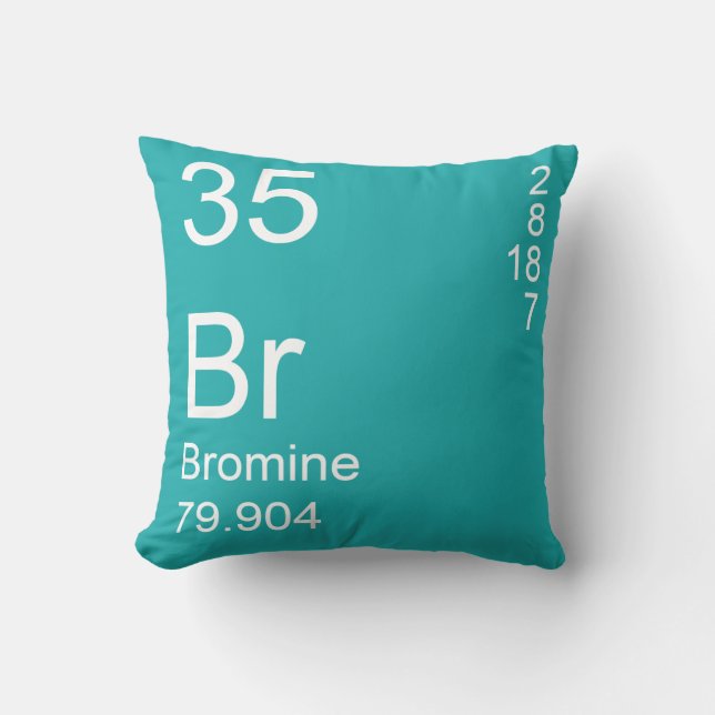 Bromine Throw Pillow (Front)