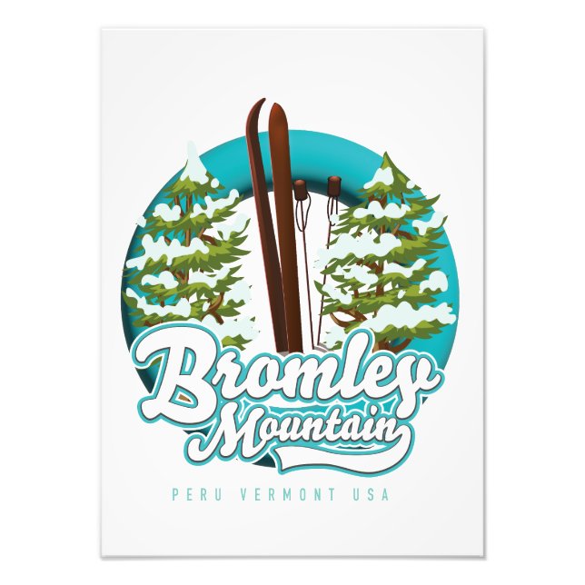 Bromley Mountain Peru Vermont US Ski logo Photo Print (Front)