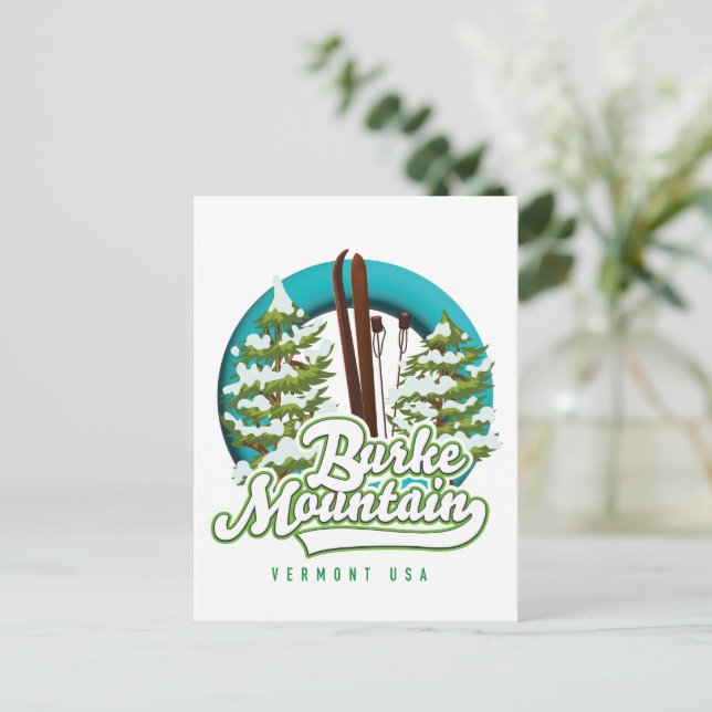Bromley Mountain Peru Vermont US Ski logo Postcard (Standing Front)