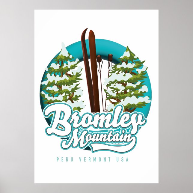 Bromley Mountain Peru Vermont US Ski logo Poster (Front)