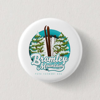 Bromley Mountain Peru Vermont US Ski logo Trucker 1 Inch Round Button