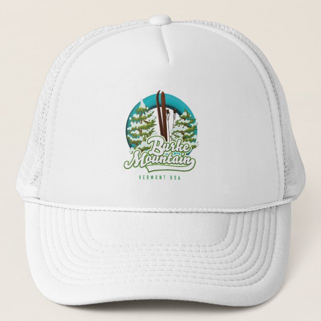 Bromley Mountain Peru Vermont US Ski logo Trucker  Hat (Front)