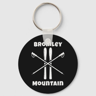 Bromley Mountain Vermont Skier Skiing Skis Ski Dow Keychain
