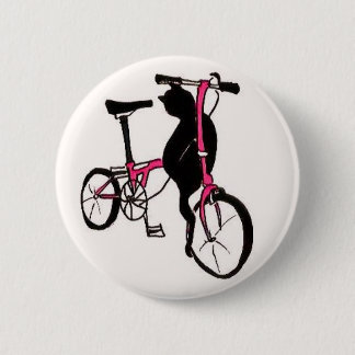 Brompton Black Cat in Pink 2 Inch Round Button