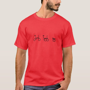 Brompton Folding Bike Bicycle Red Tshirt