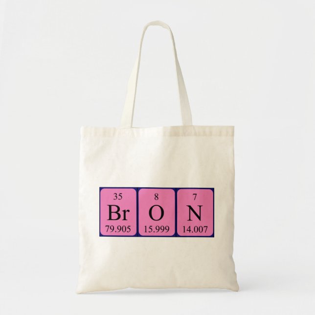 Bron periodic table name tote bag (Front)