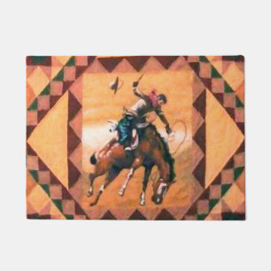 Bronc Rider 18" x 24" Western Door Mat