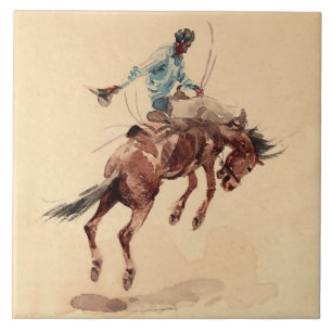 Bronc Rider 2 by Edward Borein Tile