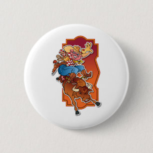 Bronco Pig 2 Inch Round Button
