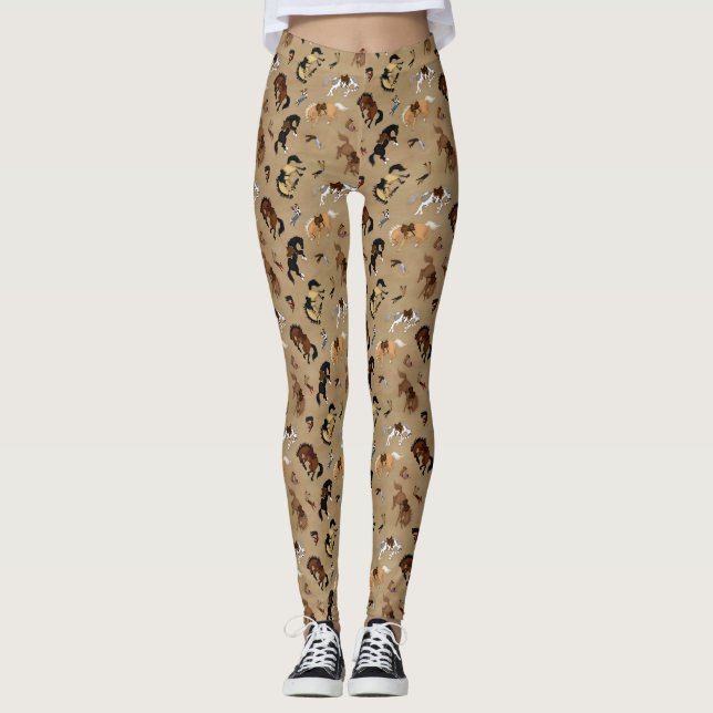 Broncs and Cowboys Leggings (Front)