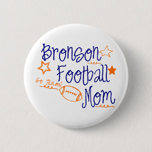 Bronson Football Mom 2 Inch Round Button