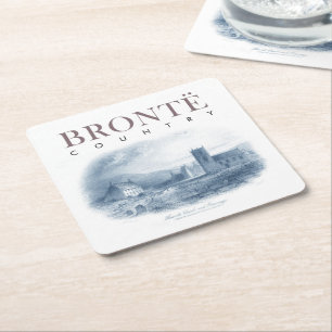 Bronte Country Haworth Church and Parsonage Square Paper Coaster