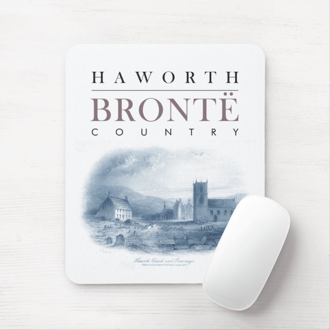 Bronte Country with Haworth Church and Parsonage Mouse Pad (With Mouse)