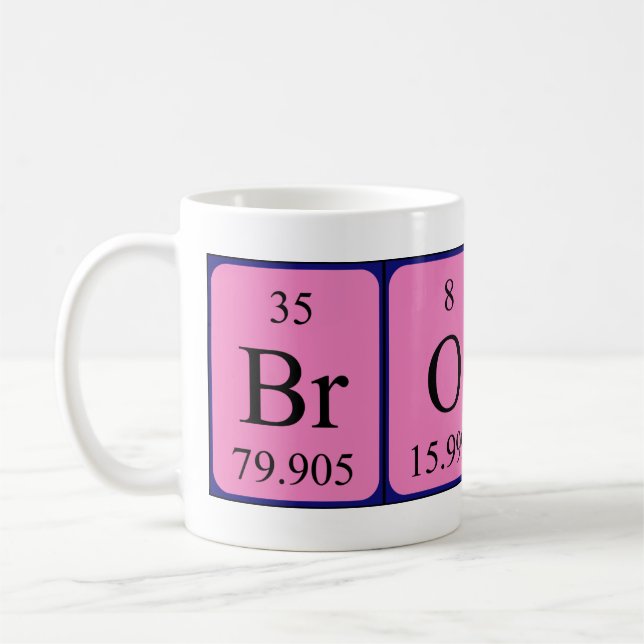 Bronte periodic table name mug (Left)
