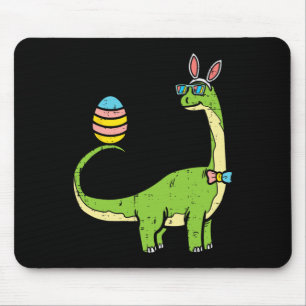 Brontosaurus Bunny Ears Egg Easter Day Dinosaur Di Mouse Pad