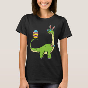 Brontosaurus Bunny Ears Egg Easter Day Dinosaur Di T-Shirt