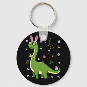 Brontosaurus Bunny Ears Egg Easter Day Dinosaur Keychain