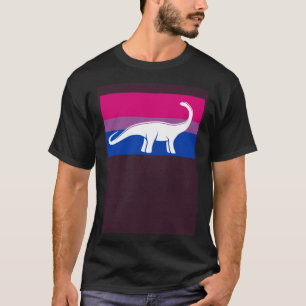 Brontosaurus Dinosaur Bisexual Pride Flag Aestheti T-Shirt