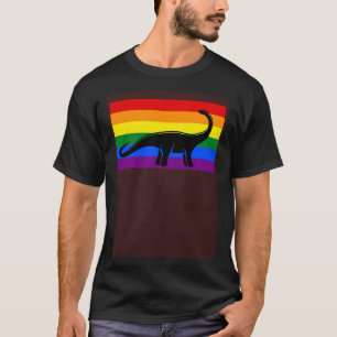 Brontosaurus Dinosaur Gay Pride Flag Aesthetic T-Shirt