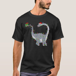 Brontosaurus Dinosaur Xmas Lights  Dinosaur Christ T-Shirt